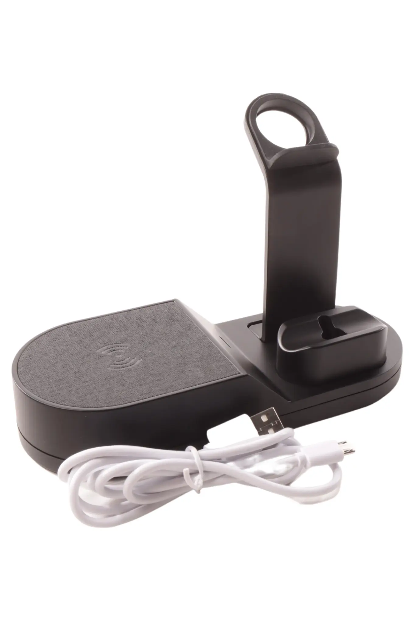 MARKENLOS 3in1 Wireless Ladestation Handy Smartwatch Kopfhörer Schwarz Qi Charger