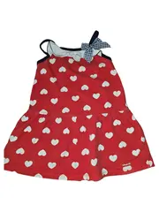Vorschaubild 1 von Piccolo® Mädchen Sommerkleid Gr. 92 Rot Herzen Schleife Baumwolle