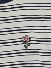Vorschaubild 3 von Herren T-Shirt gestreift M Rosen-Stickerei Mehrfarbig Casual