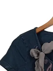 Vorschaubild 3 von EDC Damen T-Shirt Tanzschuhe Strass Schleife Gr. 38/M Blau Casual