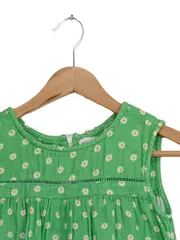 Vorschaubild 4 von Mädchen Sommerkleid Gr. 140 Grün Gänseblümchen Baumwolle