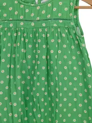 Vorschaubild 3 von Mädchen Sommerkleid Gr. 140 Grün Gänseblümchen Baumwolle