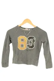 Vorschaubild 1 von Sweatshirt Mädchen Gr. 128 Grau mit Pailletten-Applikation