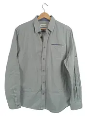 Vorschaubild 1 von Herren Freizeithemd Gr. L Grün Baumwolle Regular Fit
