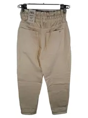 Vorschaubild 2 von Damen Stoffhose Baggy Fit Paperbag Gr. 36 Beige Baumwolle