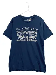 Vorschaubild 1 von Herren T-Shirt Logo Print Blau Gr. M Baumwolle Casual