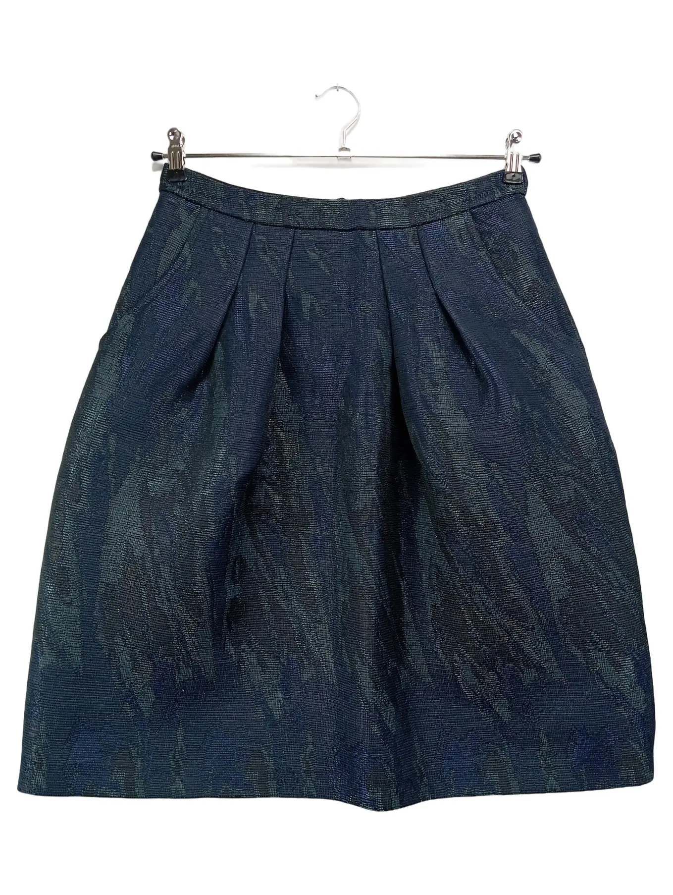 ROBERTO COLLINA Faltenrock Damen 38/M Blau Elegant Midi Reißverschluss