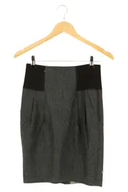 Vorschaubild 1 von Orange Bleistiftrock Gr. 36/S Grau Meliert Wolle Business Damen