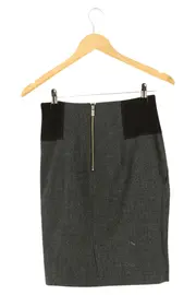 Vorschaubild 2 von Orange Bleistiftrock Gr. 36/S Grau Meliert Wolle Business Damen