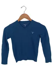 Vorschaubild 1 von Kinder Pullover Blau Gr. 134/140 Preppy V-Ausschnitt Logo