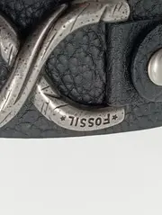 Vorschaubild 2 von Armband Damen Leder Metall Schwarz Casual 4cm breit 25cm lang