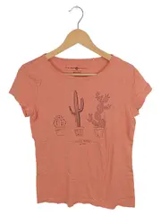 Vorschaubild 1 von Damen T-Shirt Gr. 38/M Orange mit Kakteen-Print Casual