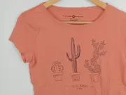 Vorschaubild 3 von Damen T-Shirt Gr. 38/M Orange mit Kakteen-Print Casual