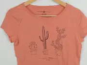 Vorschaubild 2 von Damen T-Shirt Gr. 38/M Orange mit Kakteen-Print Casual