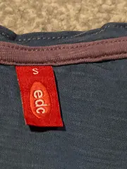 Vorschaubild 5 von EDC Damen T-Shirt Federprint Blau Gr. 36/S Casual Baumwolle