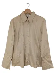 Vorschaubild 1 von Hemdbluse Damen Beige Klassisch Einheitsgröße Baumwolle Bluse