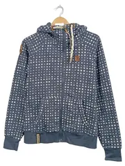 Vorschaubild 1 von Damen Hoodie Kapuzenjacke Sterne Blau Gr. M Zip