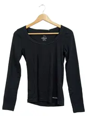 Vorschaubild 1 von Damen Langarmshirt Basic Schwarz Gr. M Rundhals Longsleeve