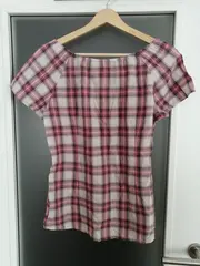 Vorschaubild 5 von Damen Hemdbluse kariert Gr. 38 Mehrfarbig Kurzarm Casual