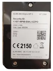 Vorschaubild 2 von dLAN 200 AVpro WP II Powerline Adapter Schwarz 200 Mbit/s