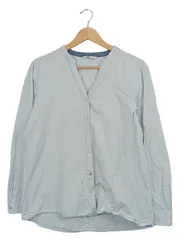 Vorschaubild 1 von EDC Damen Hemdbluse Einheitsgröße Blau Casual Langarm Baumwolle