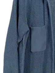 Vorschaubild 4 von Damen Strickjacke Lochmuster Blau Gr. 42/44 Casual Baumwolle