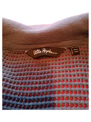 Vorschaubild 5 von Damen Strickjacke Lochmuster Blau Gr. 42/44 Casual Baumwolle