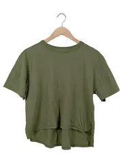 Vorschaubild 1 von Damen T-Shirt Grün Gr. 34/XS Basic Casual Kurzarm