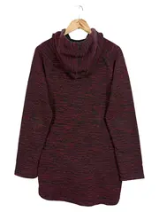 Vorschaubild 2 von Herren Sweatjacke Gr. 52/L Rot Meliert Kapuze Reißverschluss Casual Urban