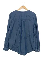 Vorschaubild 2 von Damen Bluse Gr. 36/S Blau Casual Schnürung Langarm