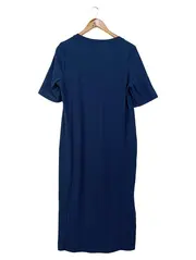 Vorschaubild 2 von Damen Strickkleid Blau Rippstrick L Casual Midikleid