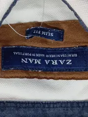 Vorschaubild 3 von Herren Freizeithemd Weiß Gr. 40/M Casual Langarm Ellenbogen-Patches