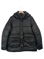 Vorschaubild 1 von Damen Steppjacke Gr. 42/L Schwarz Kapuze Gesteppt