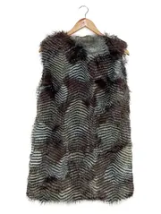 Vorschaubild 2 von Damen Fellweste Gr. 36/S Braun Casual Modern Kunstfell Weste