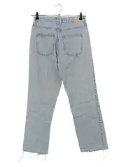 Vorschaubild 2 von Damen Jeans Regular Fit Gr. 38 M Hellblau Casual Raw Hem