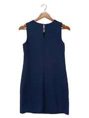 Vorschaubild 2 von Etuikleid Damen Gr. 34/XS Blau Elegant Business mit Schnalle