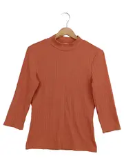 Vorschaubild 1 von Damen Pullover Gr. 38/M Orange Rippstrick Casual Basic