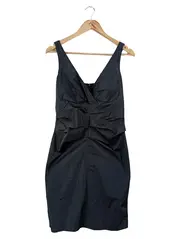 Vorschaubild 1 von Etuikleid Damen Gr. 40 L Schwarz Elegant Business Raffungen