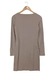 Vorschaubild 2 von Damen Etuikleid Gr. 34/XS Braun Langarm Business Elegant