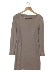 Vorschaubild 1 von Damen Etuikleid Gr. 34/XS Braun Langarm Business Elegant