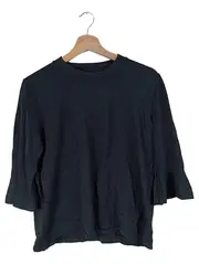 Vorschaubild 1 von Damen Pullover Gr. 36/S Schwarz Casual Basic Rüschenärmel