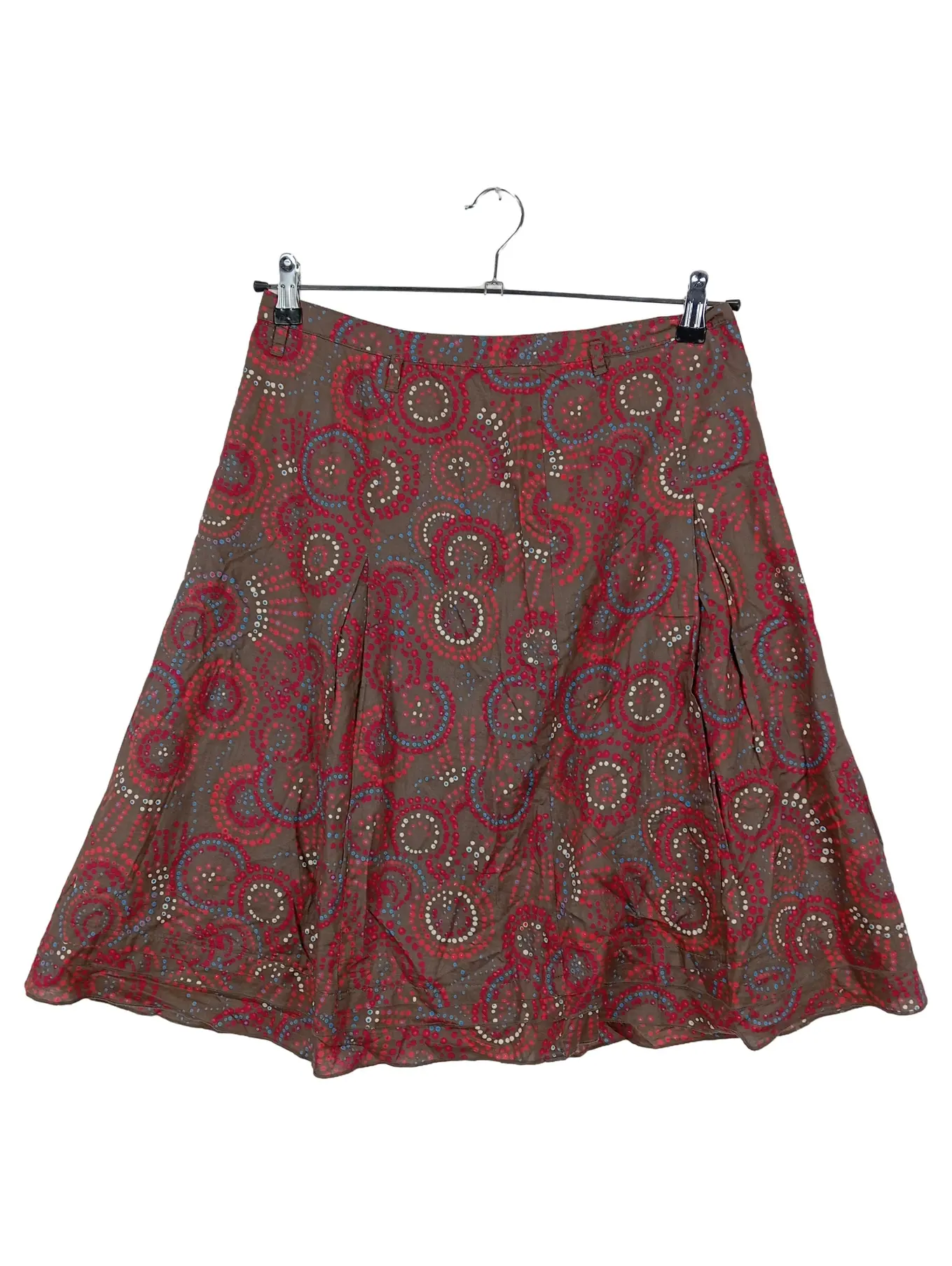 SANDWICH Damen Faltenrock Gr. 38/M Braun Punkte Bohemian Vintage Elegant