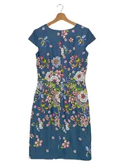 Vorschaubild 2 von Damen Freizeitkleid Gr. 34/XS Blau Blumenmuster Elegant