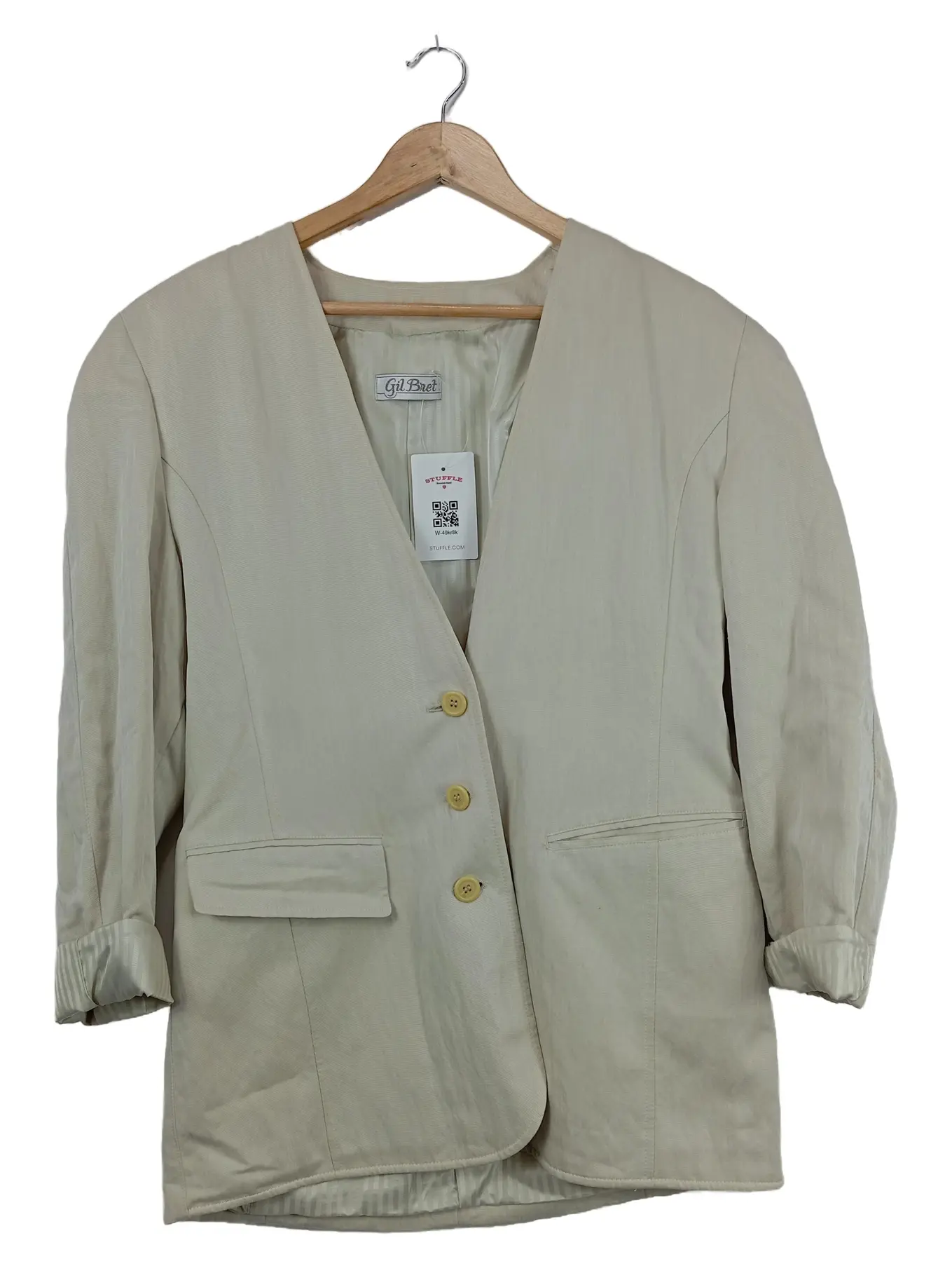 GIL BRET Damen Blazer Gr. 40/M Beige Elegant Klassisch Jacke