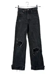 Vorschaubild 1 von Damen Destroyed Jeans W24/32 XXS Schwarz High Waist Casual