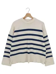 Vorschaubild 1 von Damen Pullover Gr. 36/S Weiß Gestreift Maritim Strickpullover
