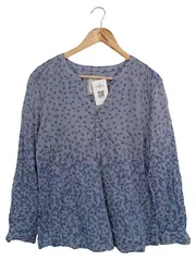 Vorschaubild 1 von TAIFUN Damen Bluse Einheitsgröße Blau Gestreift Casual Baumwolle