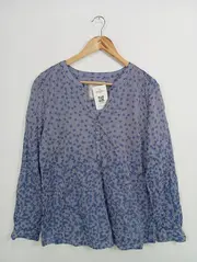 Vorschaubild 2 von TAIFUN Damen Bluse Einheitsgröße Blau Gestreift Casual Baumwolle