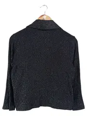 Vorschaubild 2 von Damen Strickjacke Gr. 36/S Schwarz Strukturmuster Rippstrick Elegant