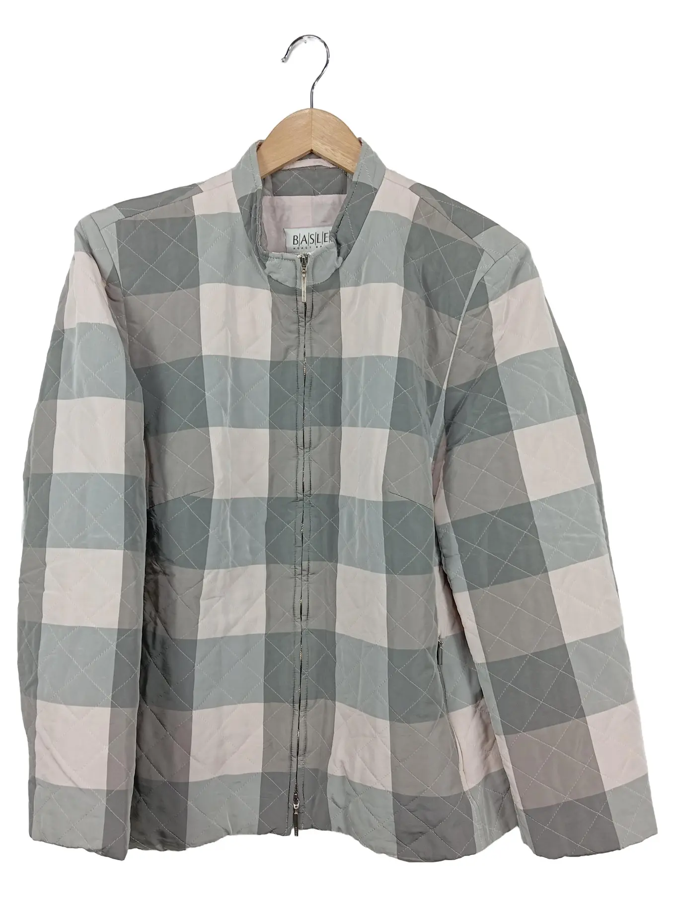 BASLER Damen Blazer Grau Kariert Gesteppt Gr. 44/L Elegant Klassisch